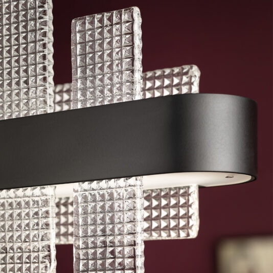 Modern Long Glass Chandelier