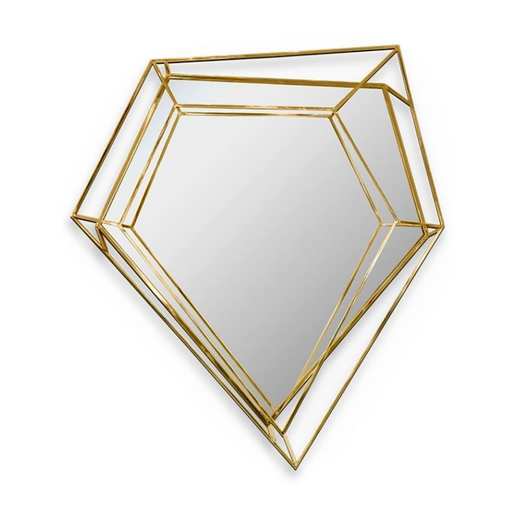 Offset Diamond Wall Mirror