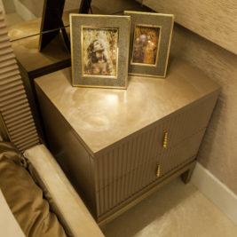 Italian Art Deco Inspired 2 Drawer Lacquered Bedside