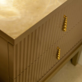 Italian Art Deco Inspired 2 Drawer Lacquered Bedside