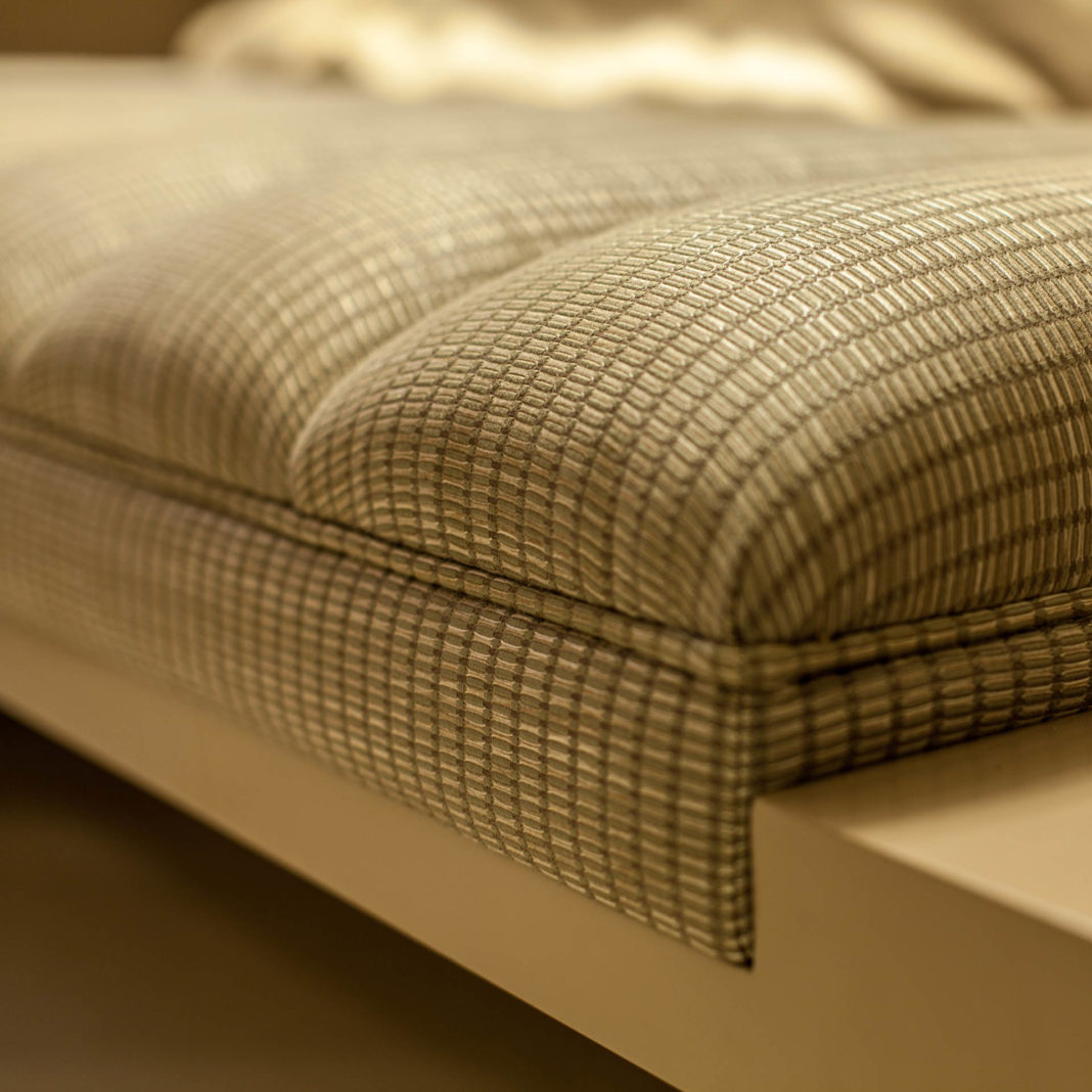 Italian Art Deco Inspired Upholstered Bench
