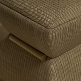 Modern Upholstered Pouffe With Brass Detail