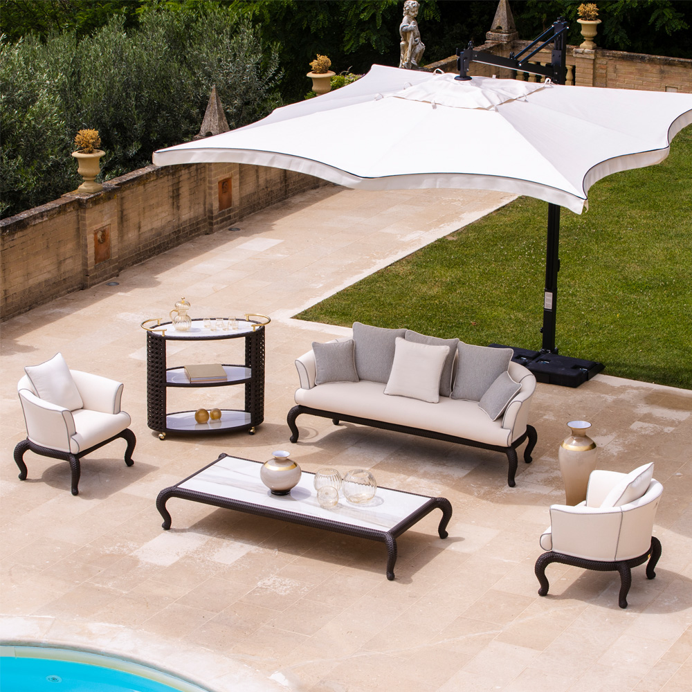 Outdoor Rectangular Marble Coffee Table