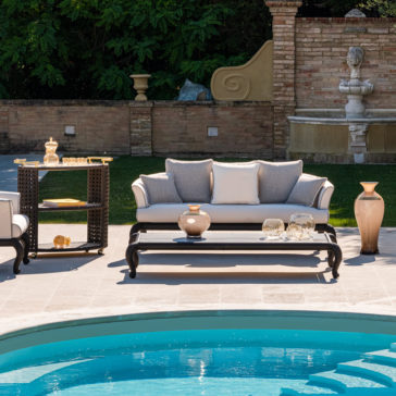 Outdoor Rectangular Marble Coffee Table