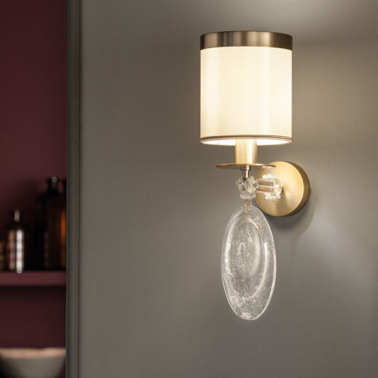Wall Light With Glass Pendant Drop