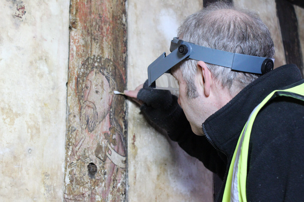 Stratford upon Avon Guildhall, discovery of rare religious wall paintings