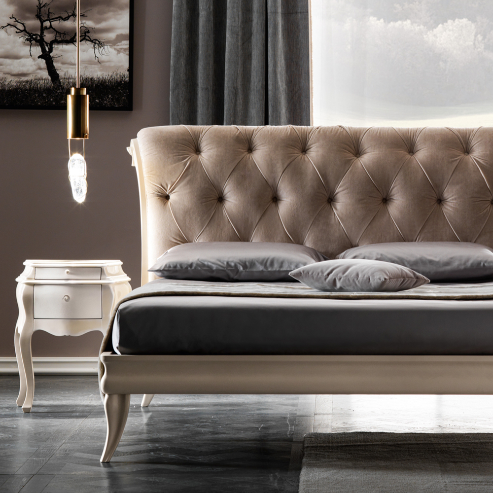 Contemporary Button Upholstered Bed