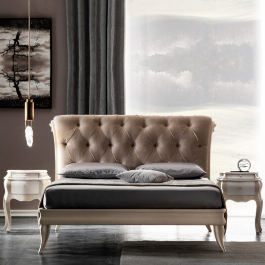 Contemporary Button Upholstered Bed Contemporary Button Upholstered Bed