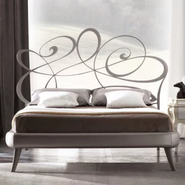 Contemporary Iron Bed With Swirl Headboard Contemporary Iron Bed With Swirl Headboard
