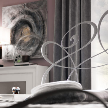 Contemporary Iron Bed With Swirl Headboard Contemporary Iron Bed With Swirl Headboard