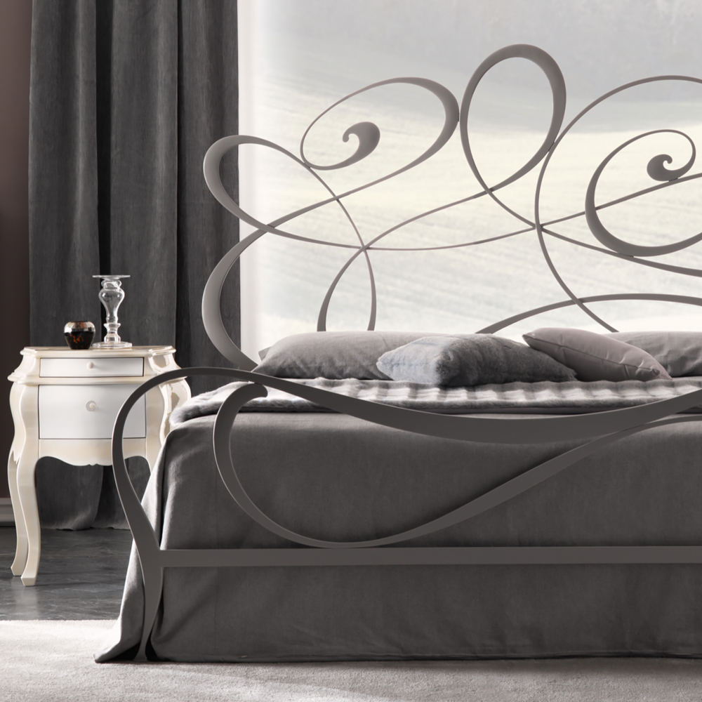 Ornate Iron Bed With Footboard
