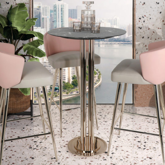 Round Marble Bar Table