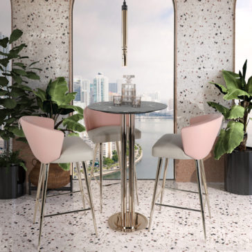 Two-Tone Leather Bar Stool