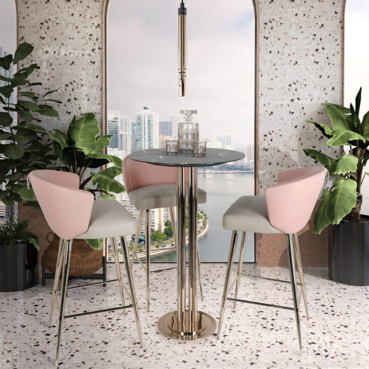 Two-Tone Leather Bar Stool
