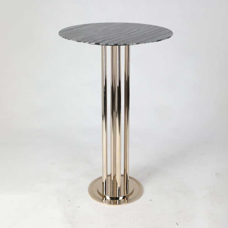 Two-Tone Leather Bar Stool And Table Set