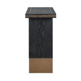 Brushed Gold Effect And Black Oak Console Table