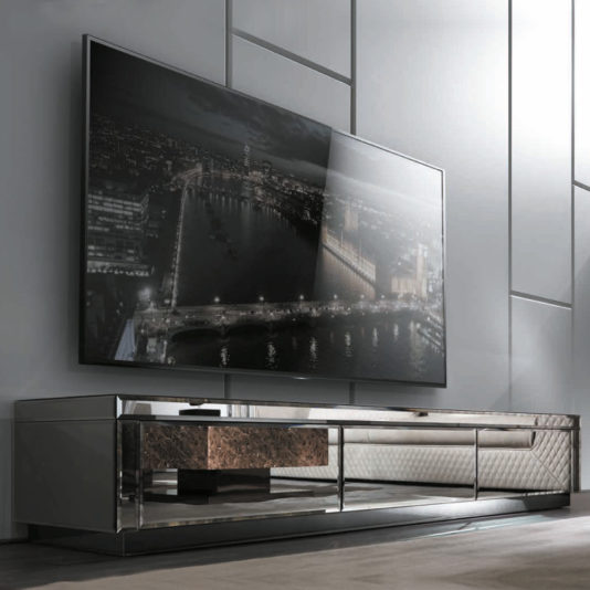 Modern Mirrored Low TV Sideboard