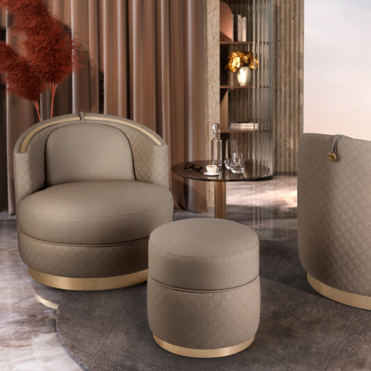 Quilted Swivel Pouffe Quilted Swivel Pouffe