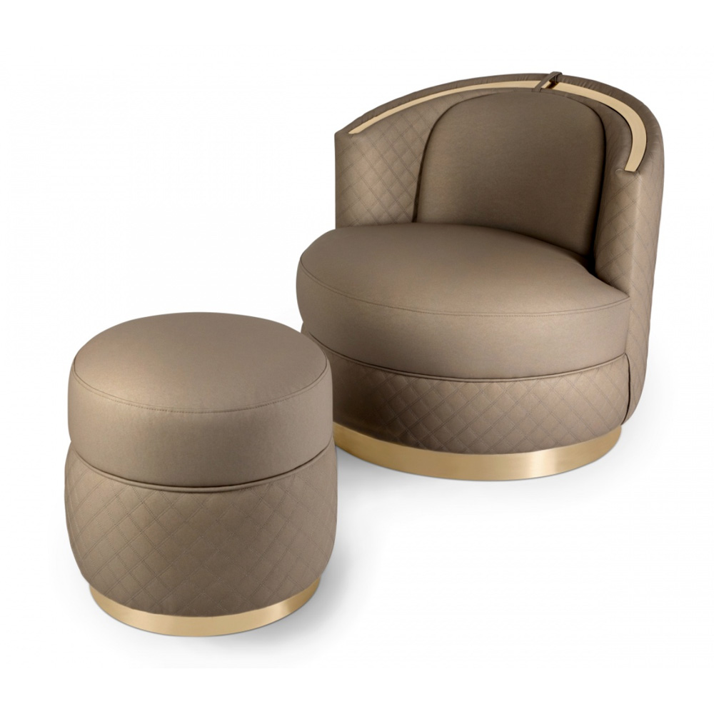 Quilted Swivel Tub Chair