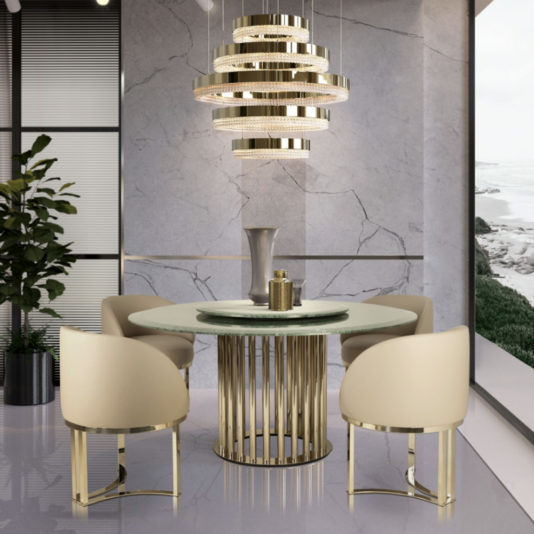 Round Marble Dining Table With Lazy Susan