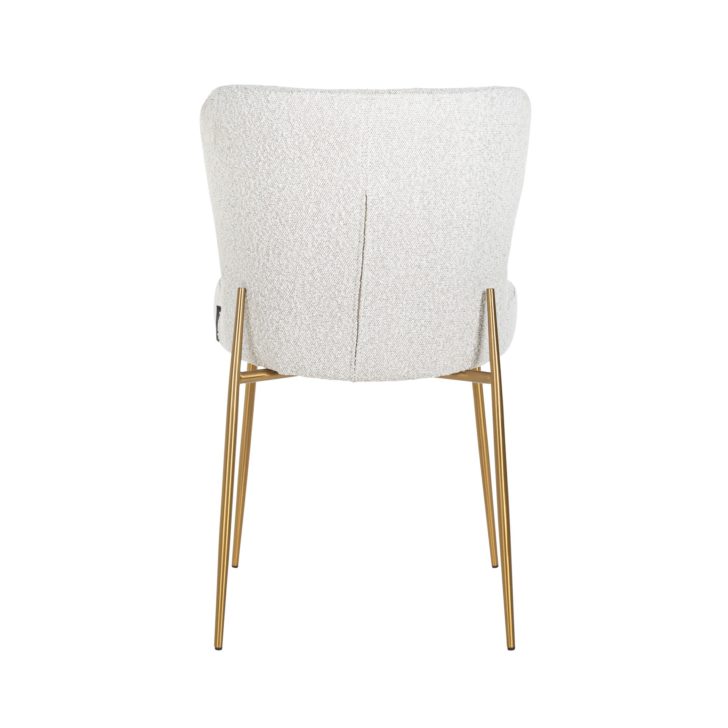 Contemporary White Bouclé Dining Chair
