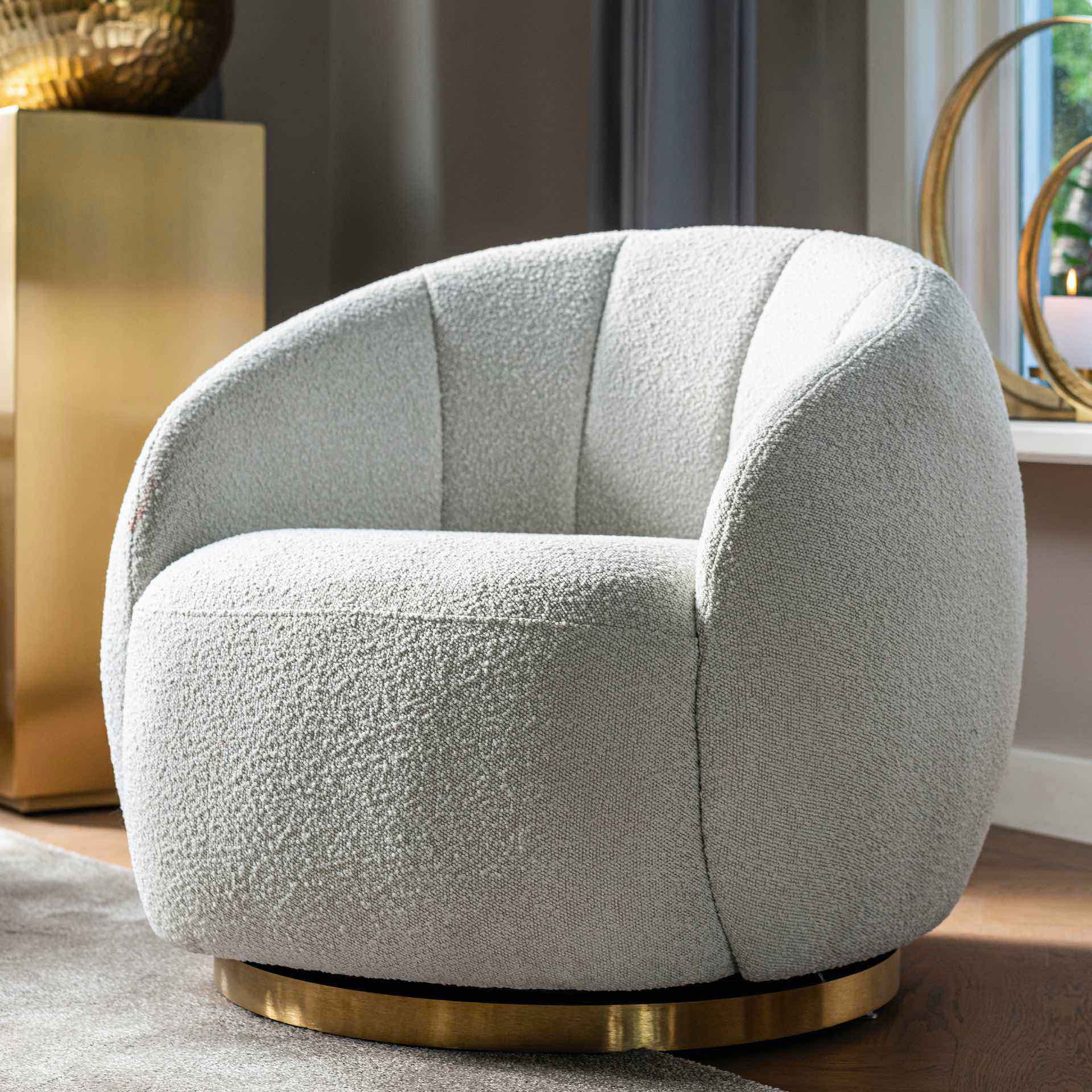 White Swivel Occasional Chair