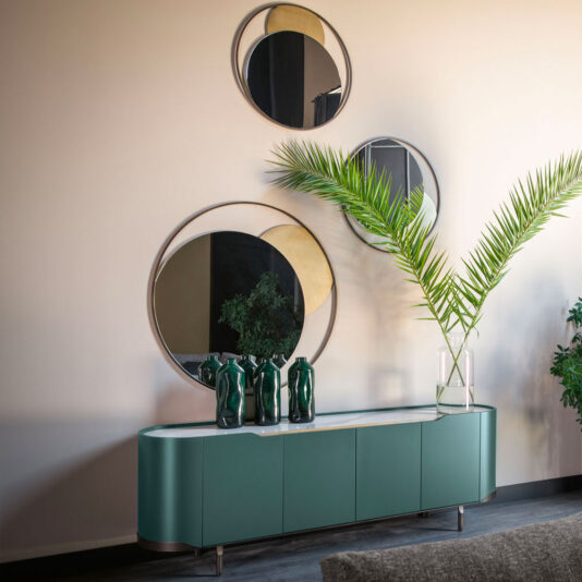 Contemporary Round Offset Mirror