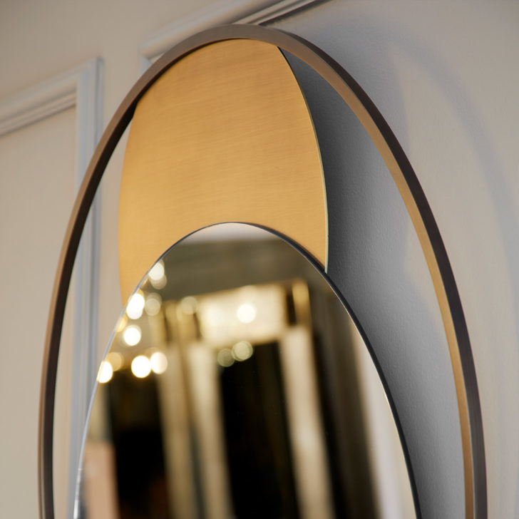 Contemporary Round Offset Mirror