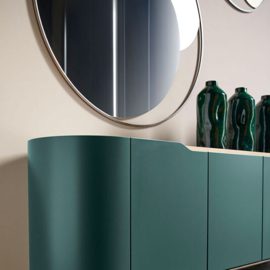 Contemporary Round Offset Mirror