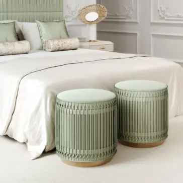 Luxury Satin Upholstered Footstool