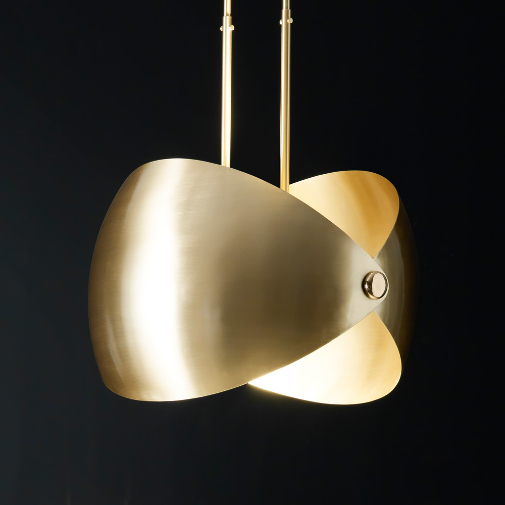 Contemporary Brass Adjustable Chandelier - Juliettes Interiors