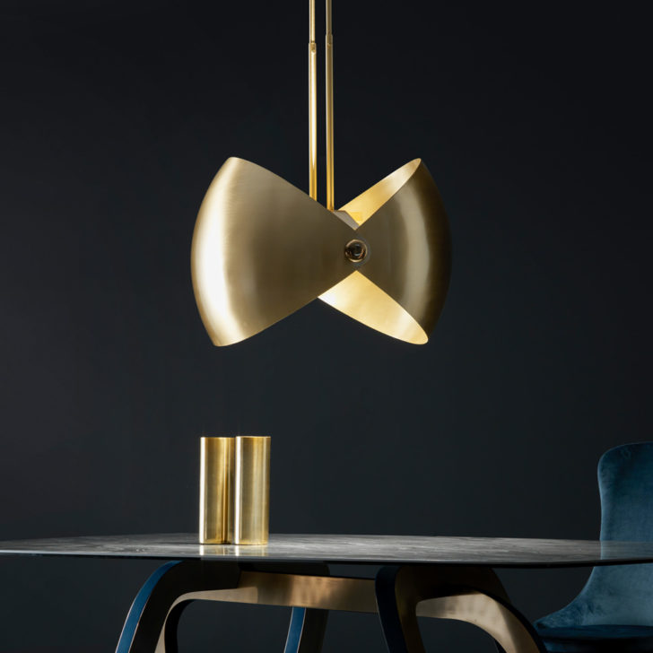 Contemporary Brass Adjustable Chandelier - Juliettes Interiors