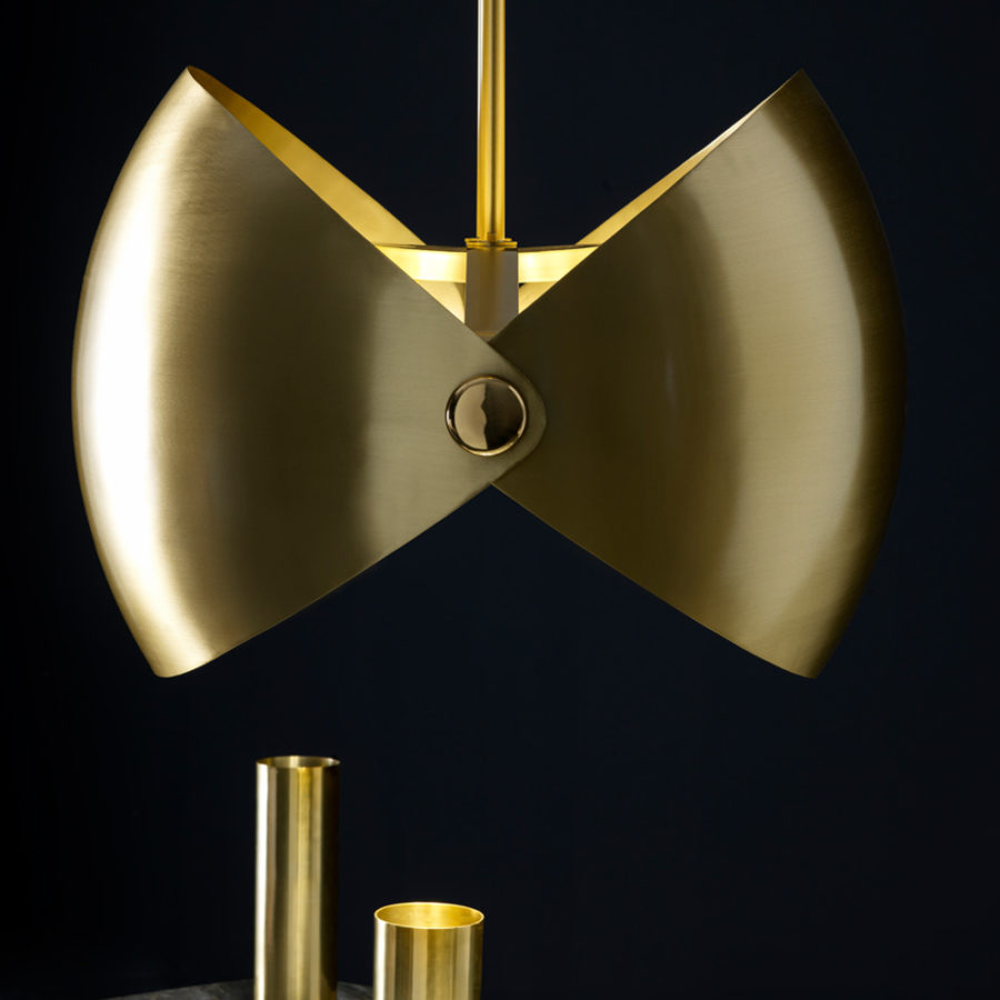 Contemporary Brass Adjustable Chandelier - Juliettes Interiors