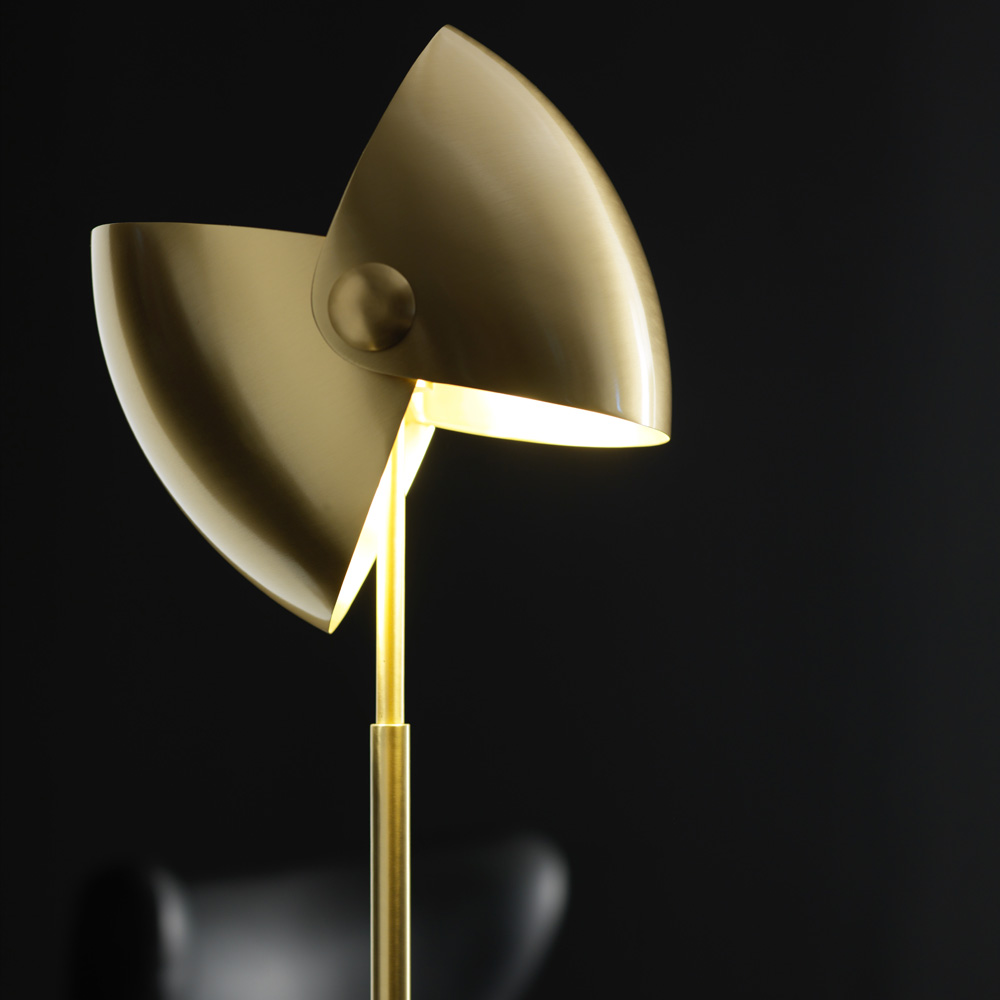 Contemporary Brass Adjustable Floor Lamp