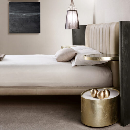 Contemporary Bed With Extended Headboard Contemporary Bed With Extended Headboard