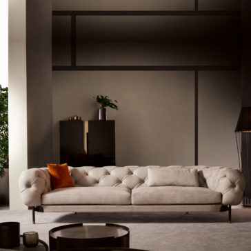Modern Low Button Upholstered Leather Sofa Modern Low Button Upholstered Leather Sofa