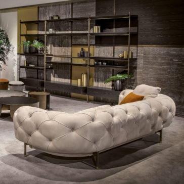 Modern Low Button Upholstered Leather Sofa Modern Low Button Upholstered Leather Sofa