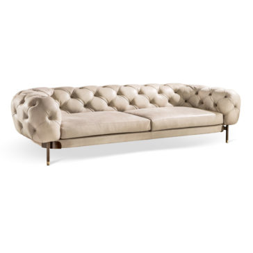 Modern Low Button Upholstered Leather Sofa Modern Low Button Upholstered Leather Sofa