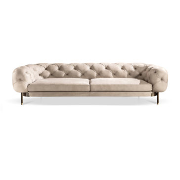 Modern Low Button Upholstered Leather Sofa Modern Low Button Upholstered Leather Sofa