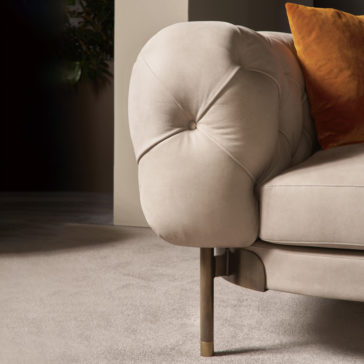 Modern Low Button Upholstered Leather Sofa Modern Low Button Upholstered Leather Sofa