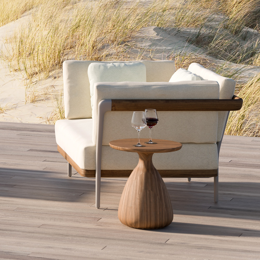 Contemporary Wooden Outdoor Side Table