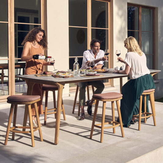 Contemporary Outdoor Wooden Bar Stool