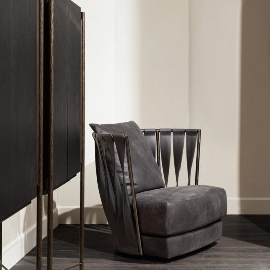Modern Leather Twist Armchair Modern Leather Twist Armchair