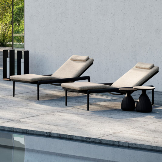 Contemporary Teak Sun Lounger