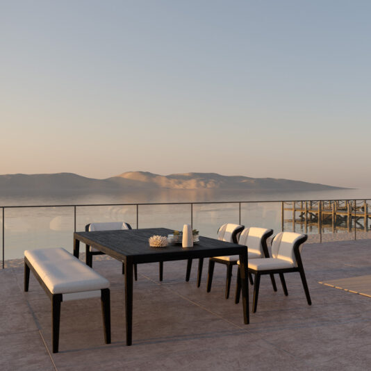 Luxury Dark Teak Outdoor Dining Set