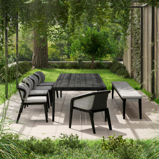 Luxury Dark Teak Outdoor Dining Set