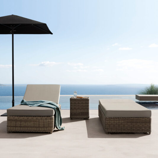 Luxury Wicker Style Sun Lounger