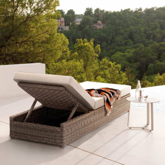 Luxury Wicker Style Sun Lounger