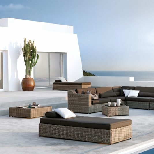 Luxury Wicker Style Sun Lounger