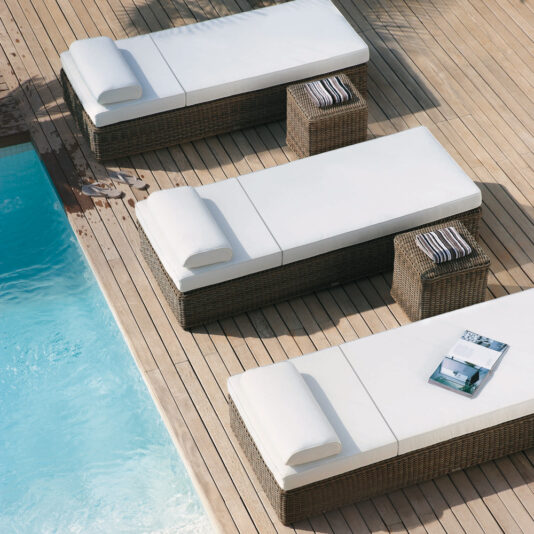 Luxury Wicker Style Sun Lounger